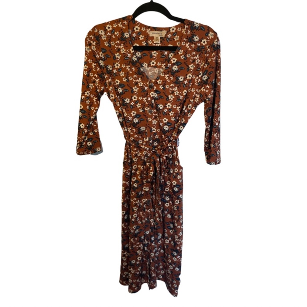 Brown bohemian floral dress